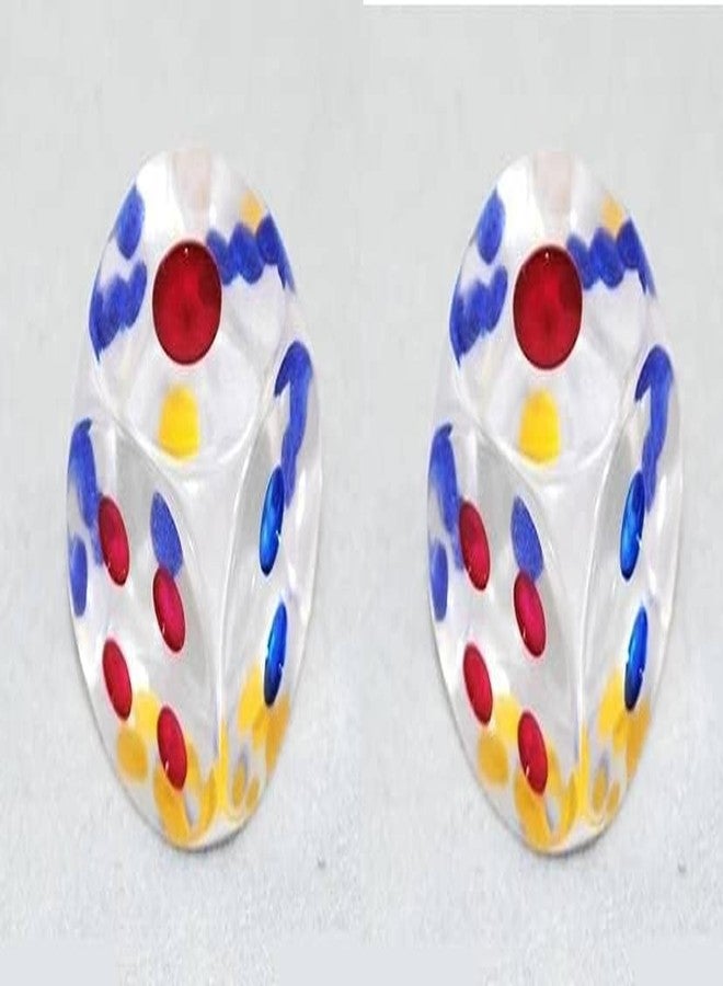 موريل مجموعة موريل من قطعتين من النرد الشفاف الكبير 2.5 سم مع نقاط متعددة الألوان - للعب لعبة السلم والثعبان، لودو، جينغا، حفلات الحانات، النزهات، ألعاب الأعمال، ملحقات ألعاب الطاولة. - Image 1